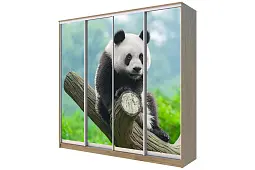 Шкаф-купе 4-х дверный с фотопечатью Панда